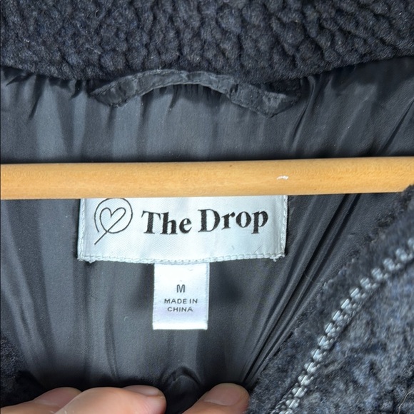 Black Teddy Jacket with Plush Fleece and Bomber Style - Picture 2 of 4